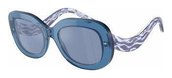 Giorgio Armani AR8217 61531U Light Blue Mirror SilverTransparent Blue